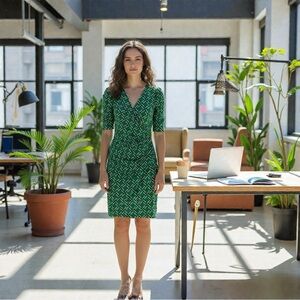 Lauren Ralph Lauren Emerald Geometric Midi Dress